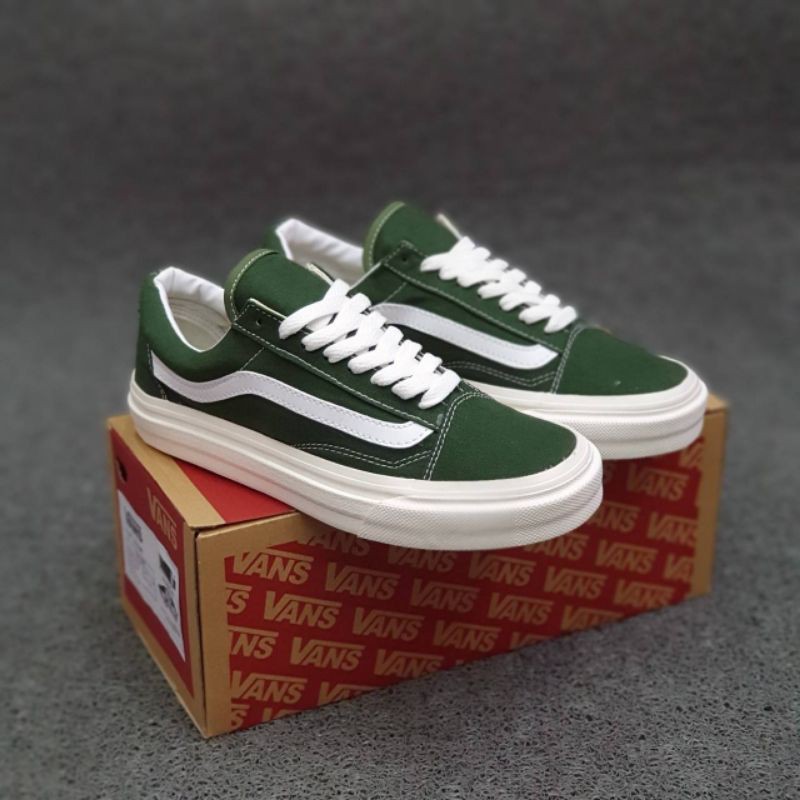 Giày Thể Thao Vans Old Skool Og Màu Trắng Xanh Lá Chất Lượng Cao