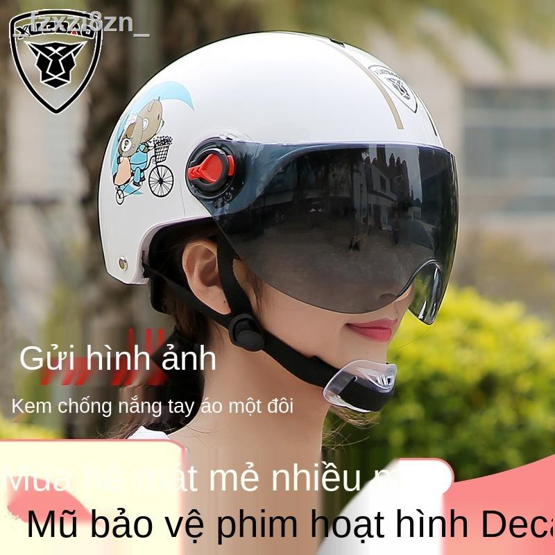 ◆♚xuebao xe máy màu xám nam điện mũ bảo hiểm nữ dễ thương pin chống nắng mưa an toàn