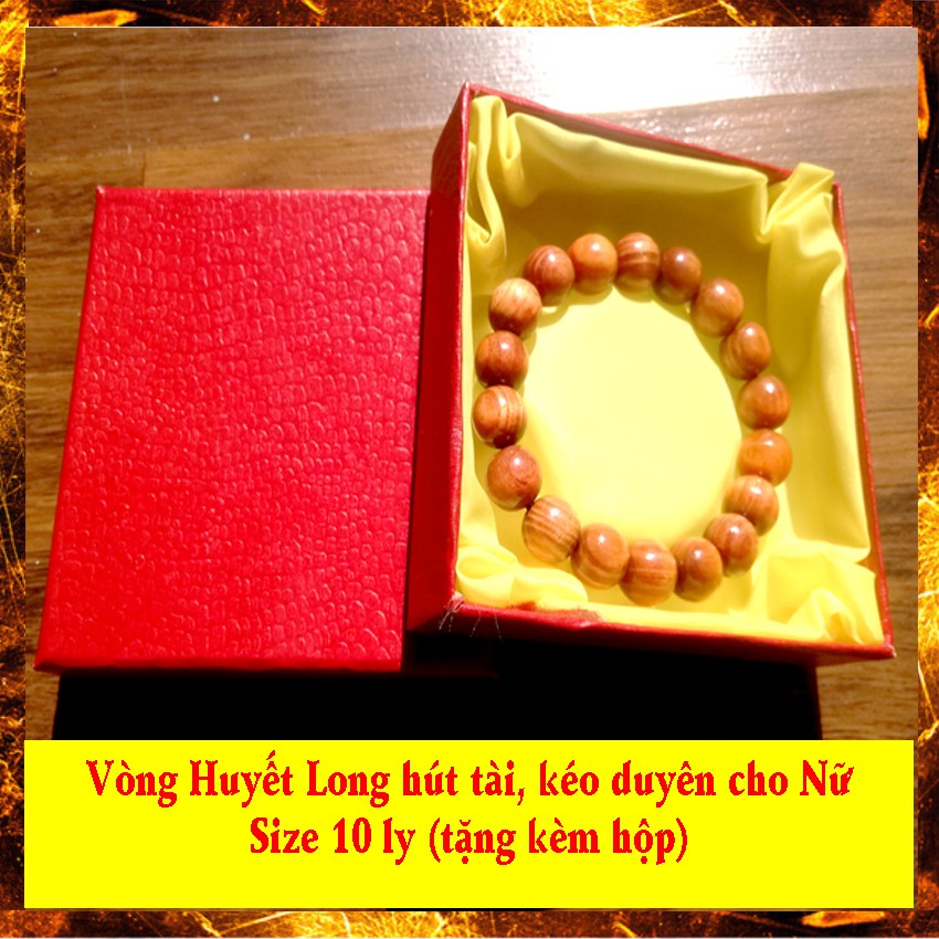 Vòng Huyết Long tăng tình duyên, tài lộc cho Nữ. Size 10 ly (tặng kèm hộp)