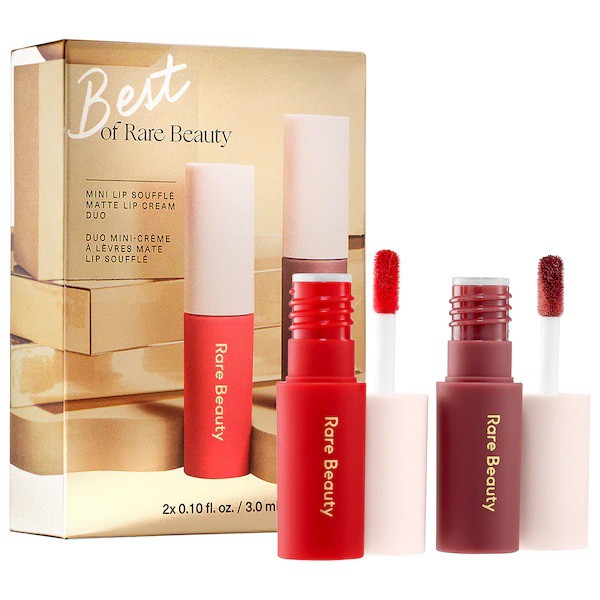 HOT - Fullset  Bộ son kem lỳ Rare Beauty by Selena Gomez Mini Lip Souffle Matte Cream Lipstick Duo