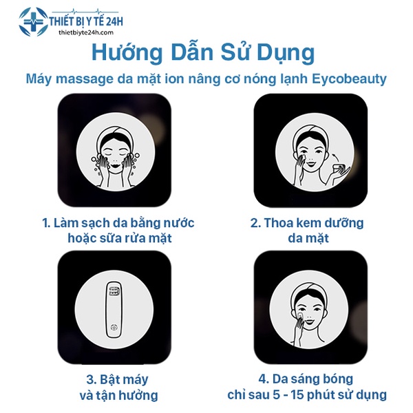Máy Massage Nâng Cơ Mặt Ion cầm tay Eycotech Di Tinh Chất Aurora RF E31