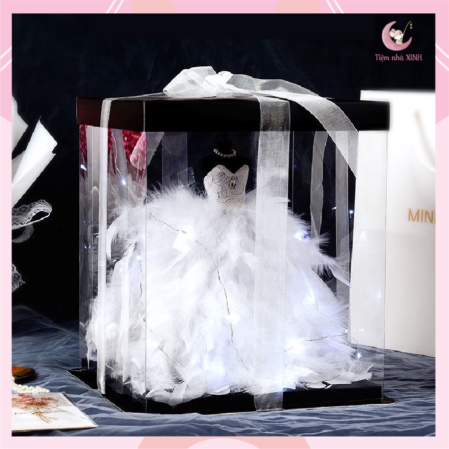 Hộp quà váy cưới lông mini siêu xinh - hàng sẵn