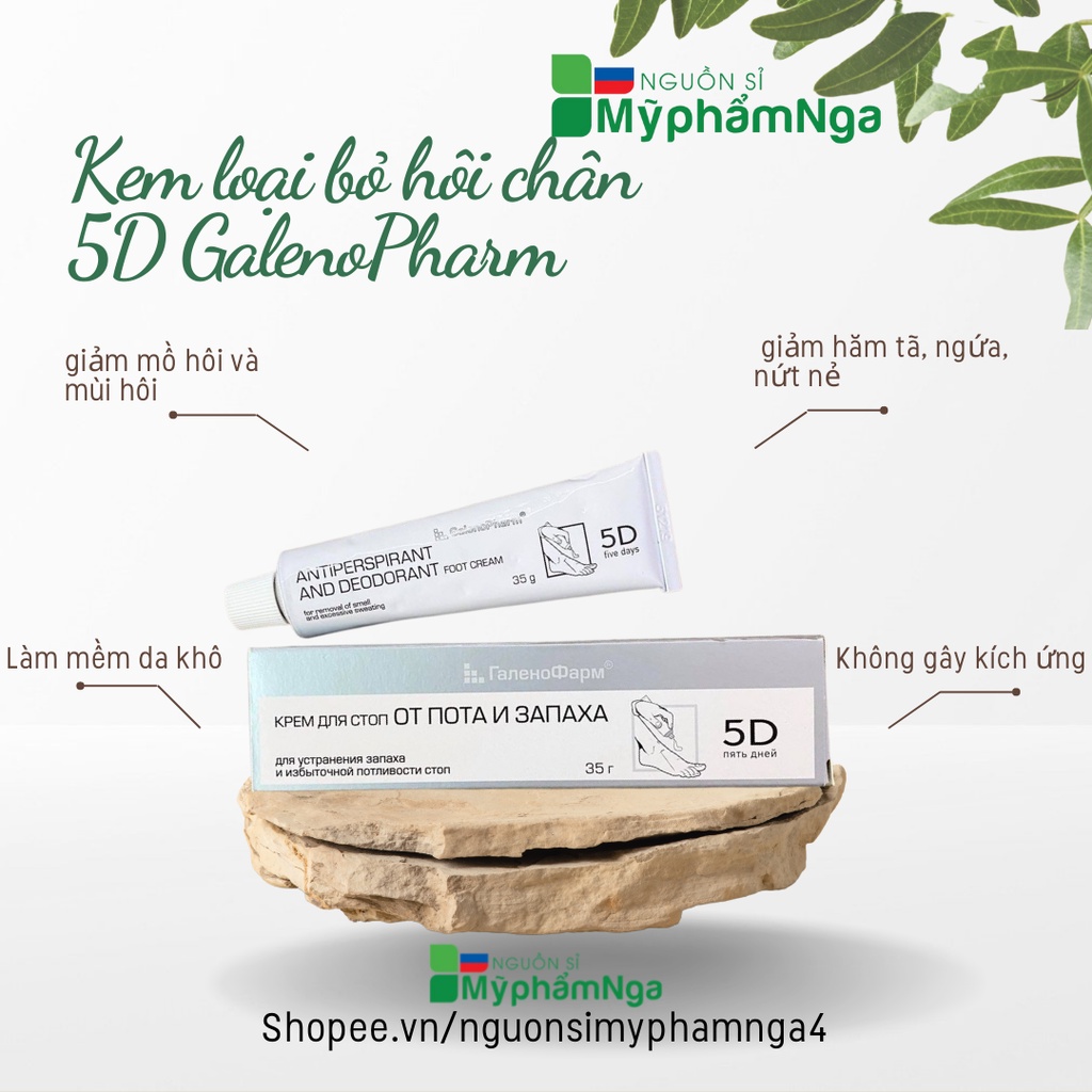 Kem loại bỏ hôi chân Nga 5D GalenoPharm