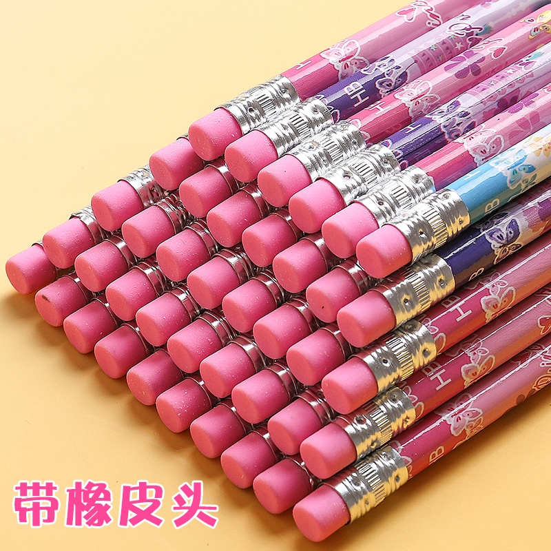 DISNEY Set 30 cây bút chì, hộp bút chì gỗ in hoạt hình, cây viết chì HB có tẩy cho bé