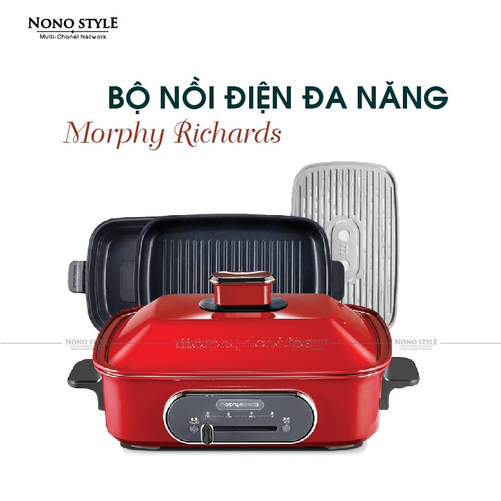 Nồi điện đa năng Morphy Richards MR9088 - Nồi nướng, lẩu đa năng - Kèm khay tiện lợi, chất lượng - BH 12 THÁNG