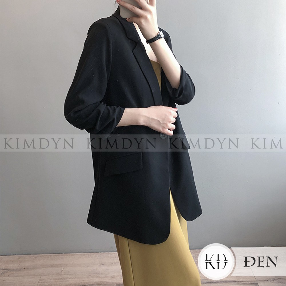 Áo khoác blazer nữ có đệm vai ba màu thanh lịch [KDBL06]