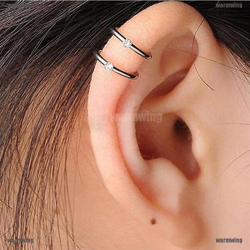 Khuyên Kẹp Vành Tai 2 / 3 Hàng Helix Mạ Bạc