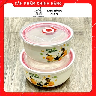  Bộ 2Thố Sứ Tô Sứ Có Nắp Hút Chân Không,Thố Đựng Cơm Mang Đi