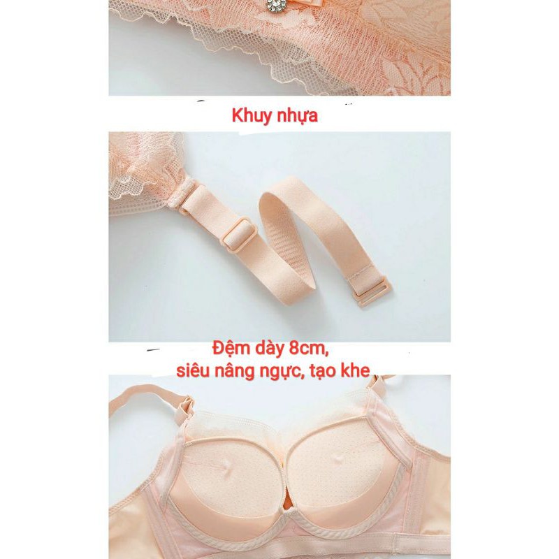 Áo lót siêu nâng 7-8cm  thiết kế không gọng, mút mềm mịn, có lỗ thông hơi, nâng đẩy 7-8cm, lên khe #Al0812