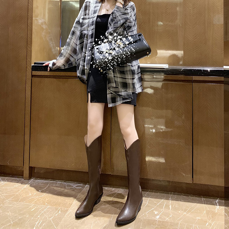 Giày Bốt Cao Gót Màu Trắng Thời Trang Vintage Anh Quốc Cho Nữ