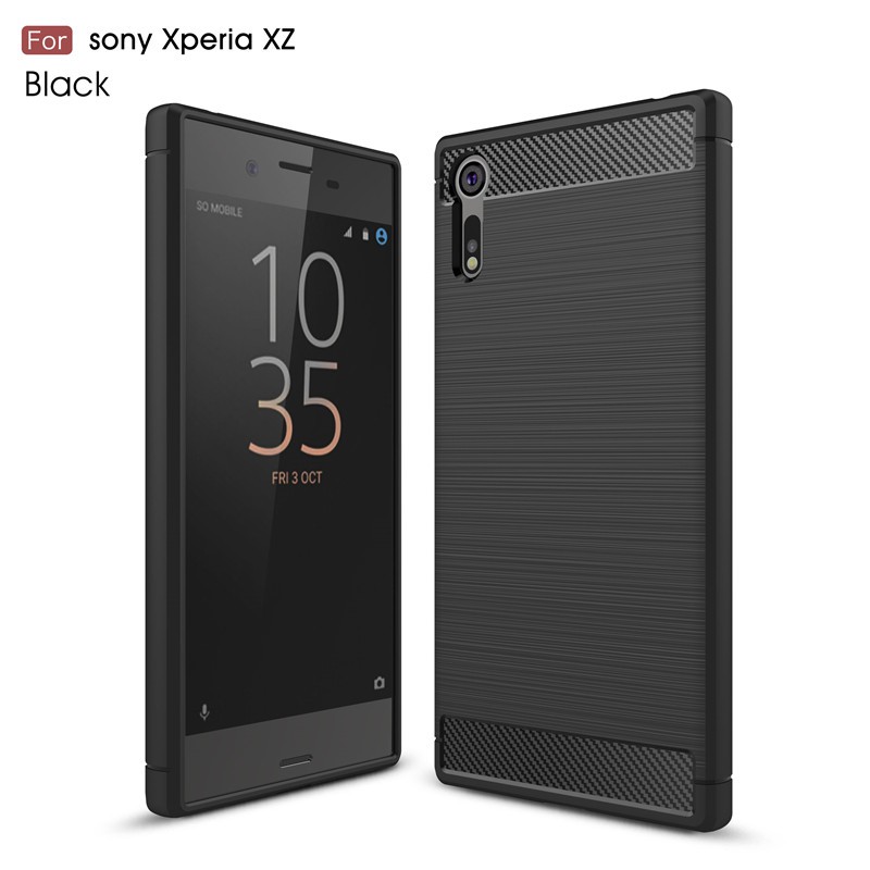 Ốp điện thoại bằng sợi carbon chống sốc cho Sony Xperia XZ XZs XZ1 Compact Premium XA1 Ultra