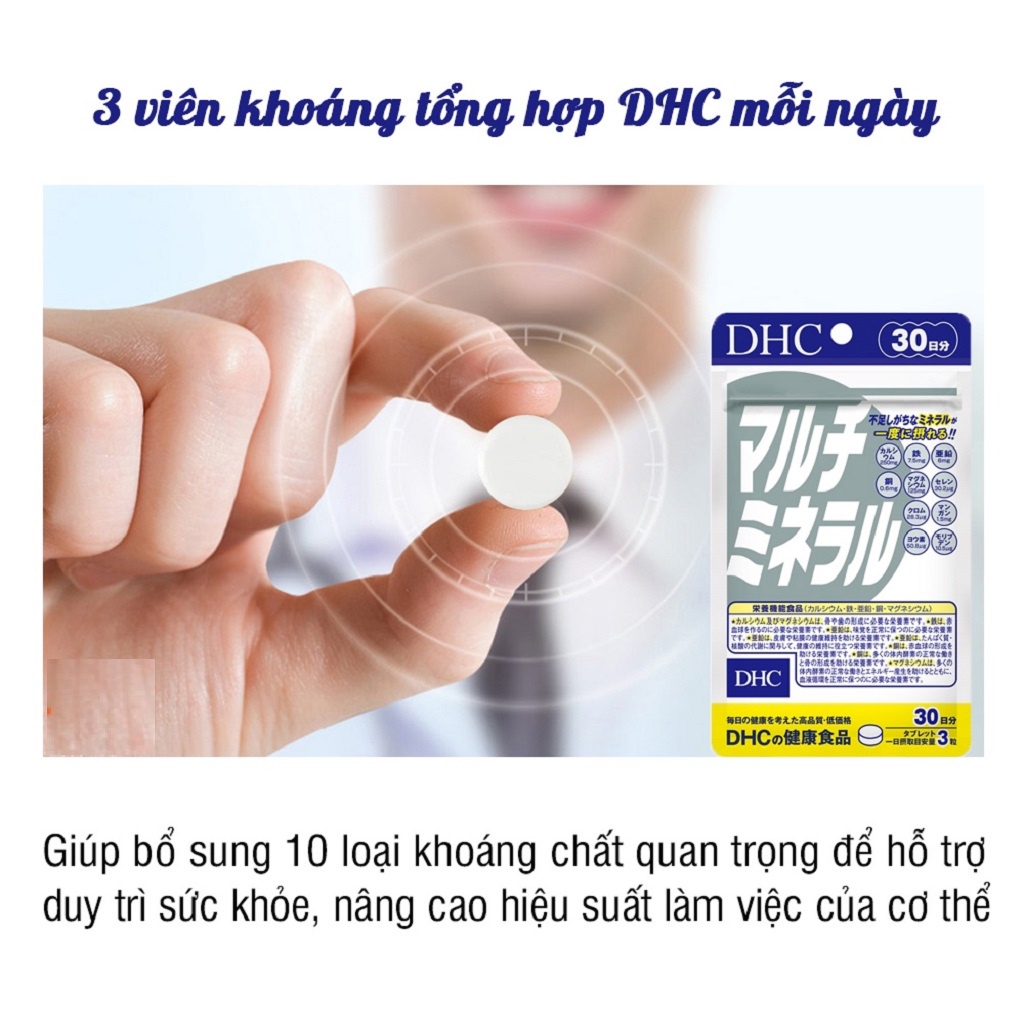 Viên Uống Khoáng Tổng Hợp DHC Multi Minerals 30 Ngày - 90 Viên - Bổ Sung 10 Khoáng Chất