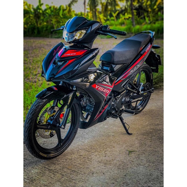 Tem xe y15zr đỏ đen xe đen