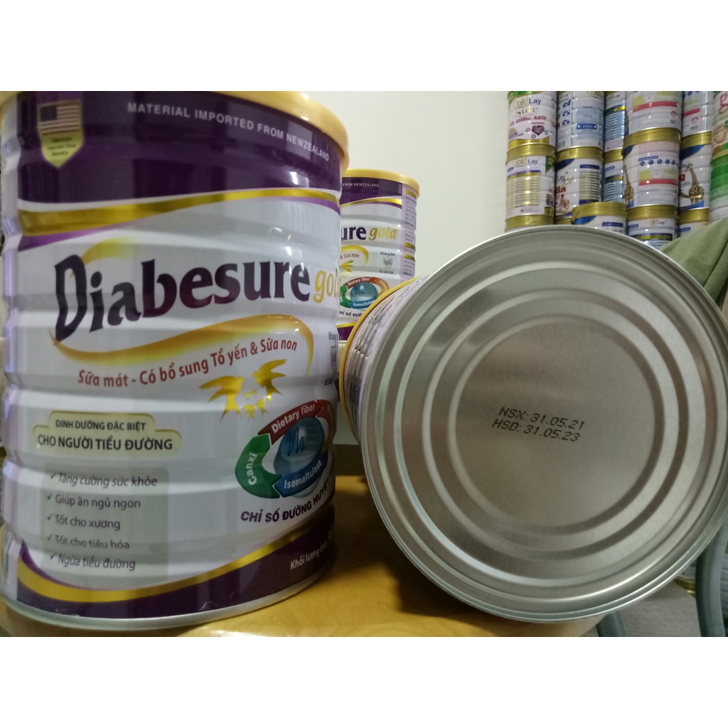 Sữa tiểu đường Diabesure Gold lon 900g - Dinh dưỡng đặc biệt cho người tiểu đường - Bổ sung sữa non, tổ yến