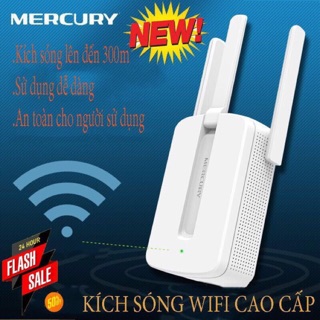 KÍCH SÓNG WIFI ♥️ CHÍNH HÃNG ♥️ Mercury MW310RE 3 Râu CỰC MẠNH - Bảo hành 3 năm