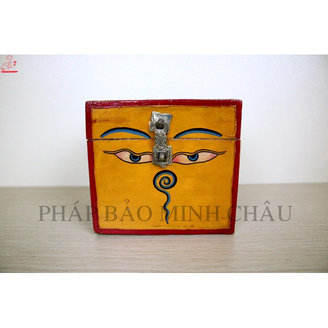 HỘP ĐỰNG ĐỒ GỖ NEPAL (15x12x14) (HỘP ĐỰNG PHÁP KHÍ, THUỐC PHÁP, KINH SÁCH,...)
