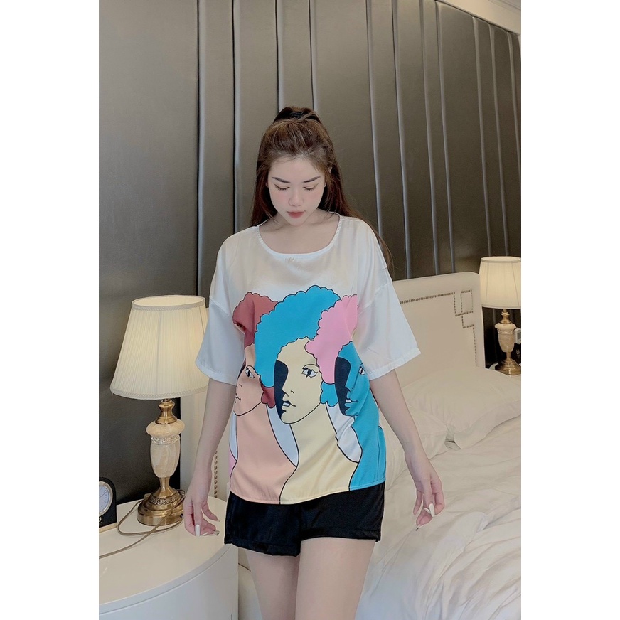 [🎁FREE SHIP💓 ]Bộ mặc nhà nữ mùa hè,đồ bộ lụa satin cho nữ thoáng mát | BigBuy360 - bigbuy360.vn