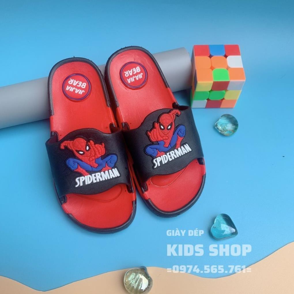Dép cho bé 💥FREESHIP💥 Dép lê quai ngang siêu nhân nhện cho bé trai đế mềm đáng yêu