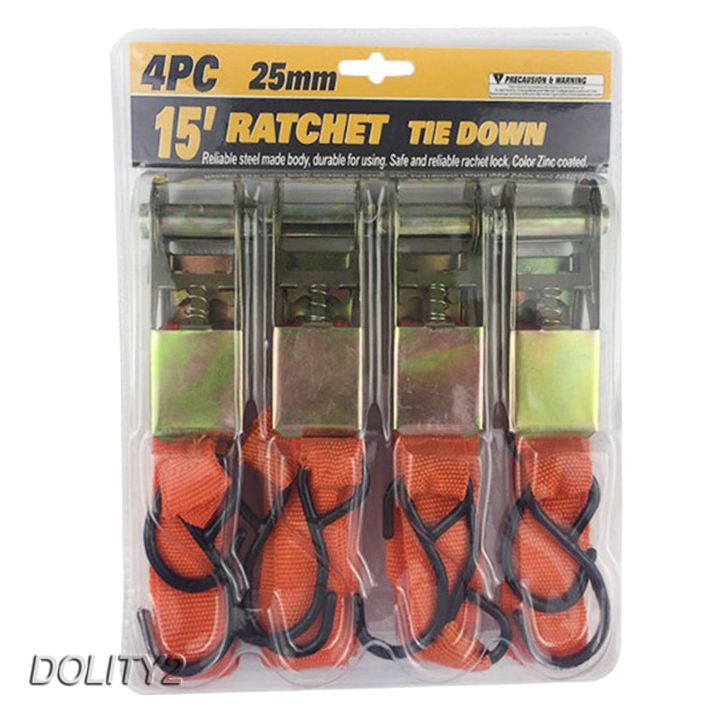 [Dolity2] Dây Buộc Hành Lý 15Feet Có Bánh Cóc Cho Xe Hơi Xe Máy