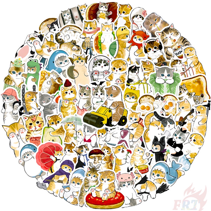 Bộ 100 Cái ❉ Hình Dán Mèo Con Đáng Yêu ❉ Sticker Doodle Dán Trang Trí Thời Trang Đa Ứng Dụng
