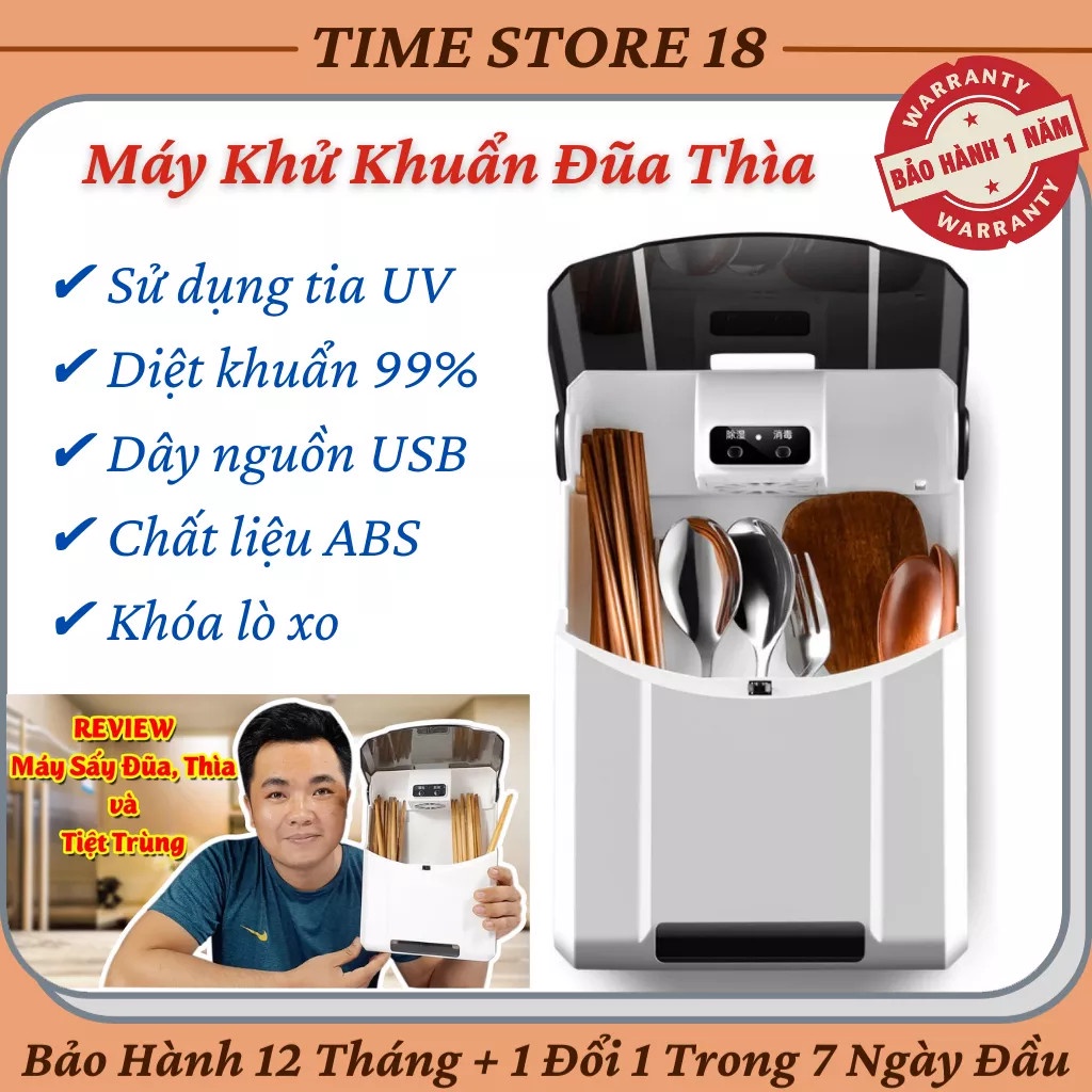 MÁY SẤY VÀ KHỬ KHUẨN ĐŨA THÌA CÓ ĐỦ BỘ SẠC CAO CẤP, TRÁNH ẨM MỐC, BẢO VỆ SỨC KHỎE GIA ĐÌNH