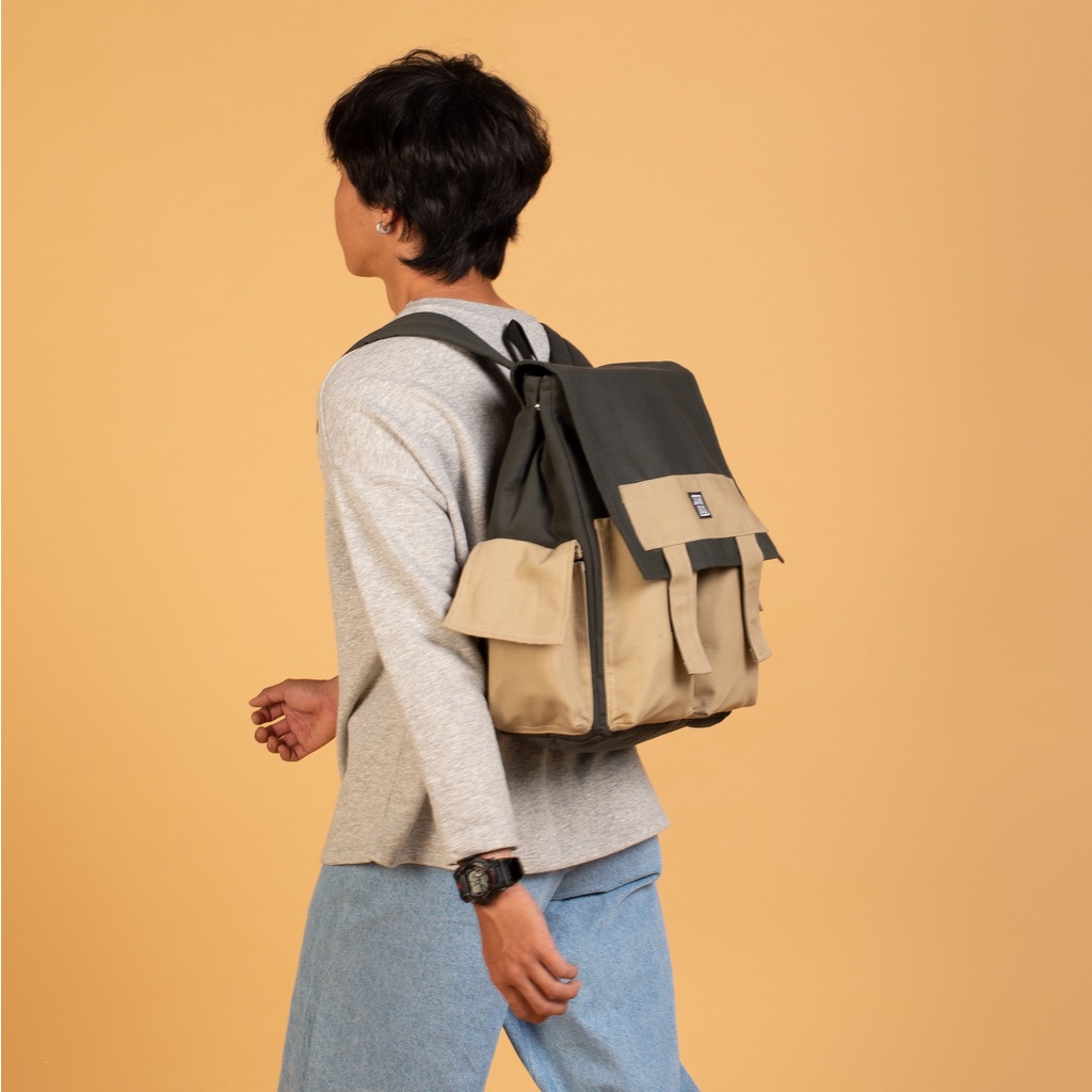 Jamlos Pocket Backpack - Balo thời trang nhiều ngăn vải canvas đi học, đi làm, du lịch