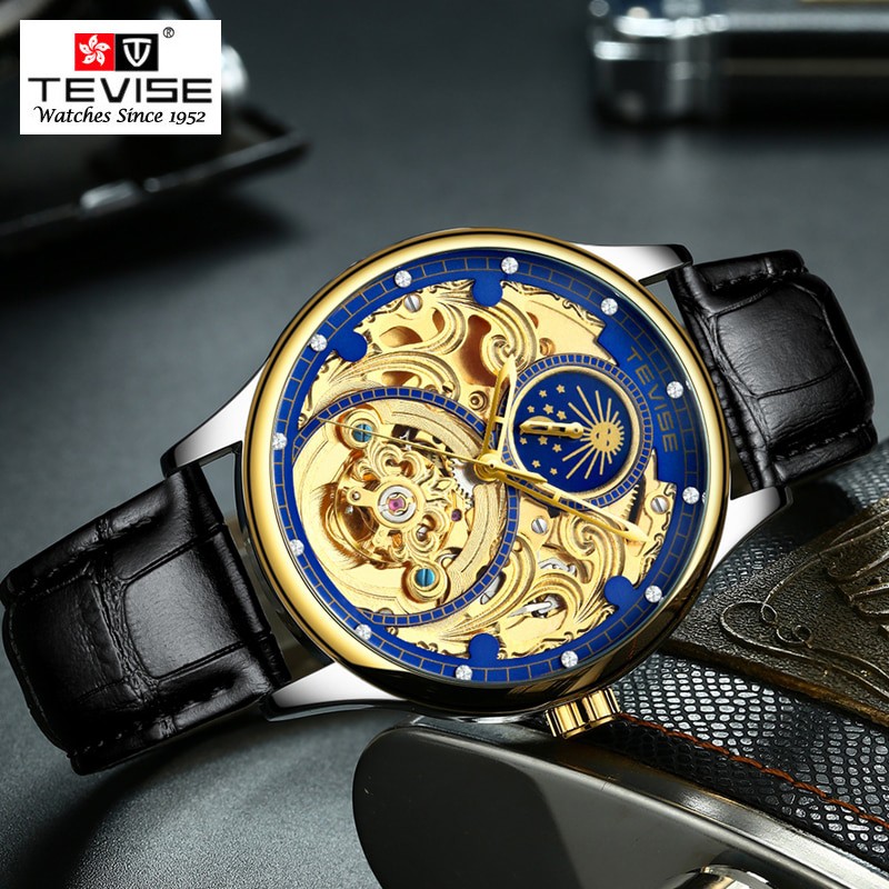 Đồng hồ Cơ Nam TEVISE JORDAN - Dây Da Cao Cấp - Quý Ông Thời Thượng