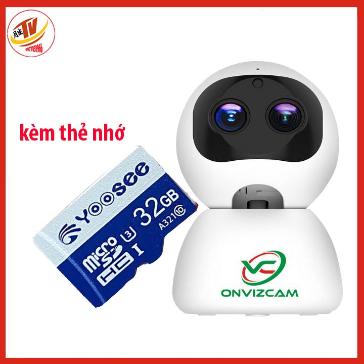 [kèm thẻ 32gb 64gb] Camera wifi trong nhà CareCam onvizcam ptz zoom 4x, đàm thoại 2 chiều, xoay 360 độ siêu nét