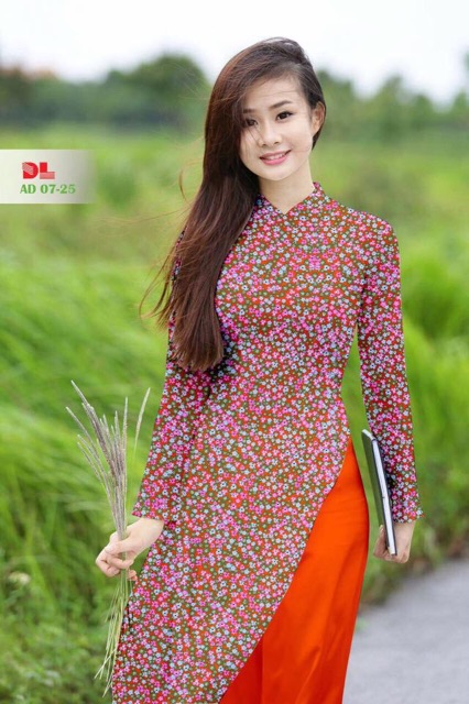 Vải áo dài hoa nhí