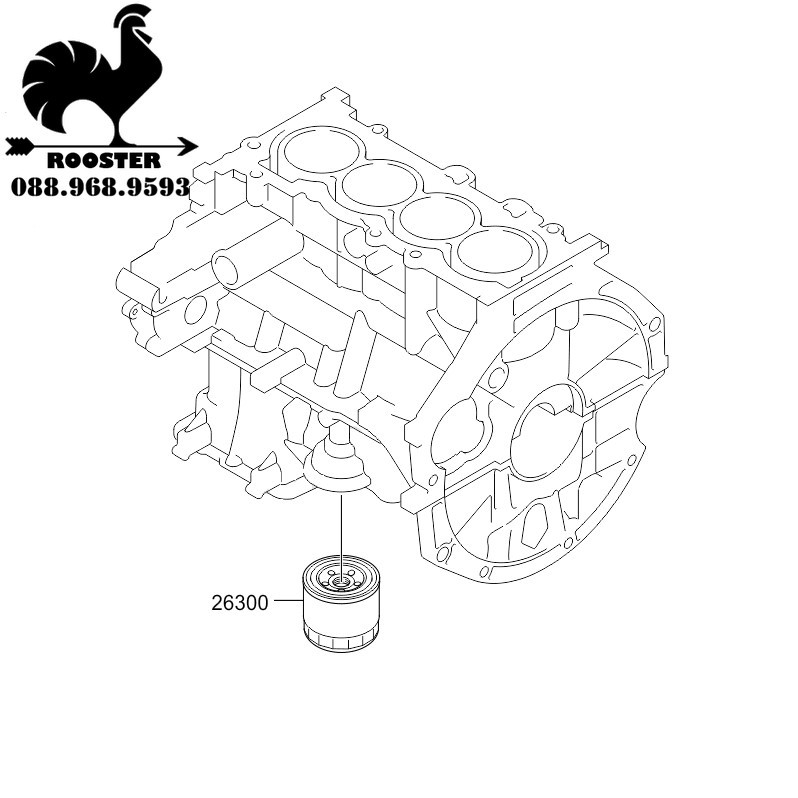 [Sỉ-Lẻ] Lọc nhớt, lọc dầu động cơ xe Hyundai i10, Morning, Picanto, Accent, Soluto, Getz(1.1) (Mã:2630002751/2630002752)