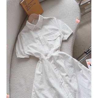 (ảnh thật ở cuối) ĐẦM SƠ MI TRẮNG CUTOUT LƯNG