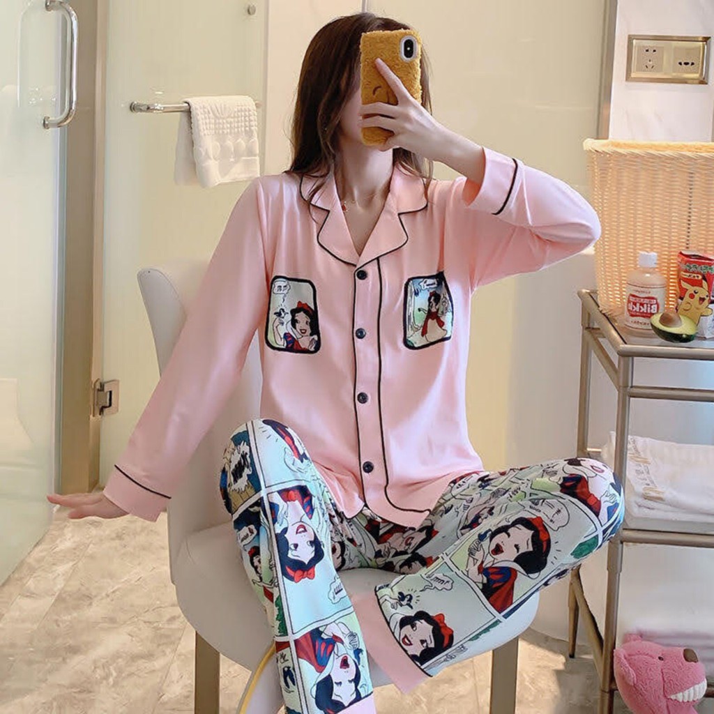 Đồ bộ Pijama quần dài - áo tay dài mặc nhà sang trọng Dạo Phố Mặc Nhà