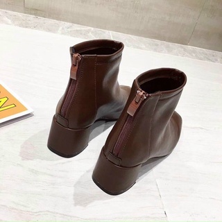 Boot da cổ thấp da thật 5p khoá sau fullbox