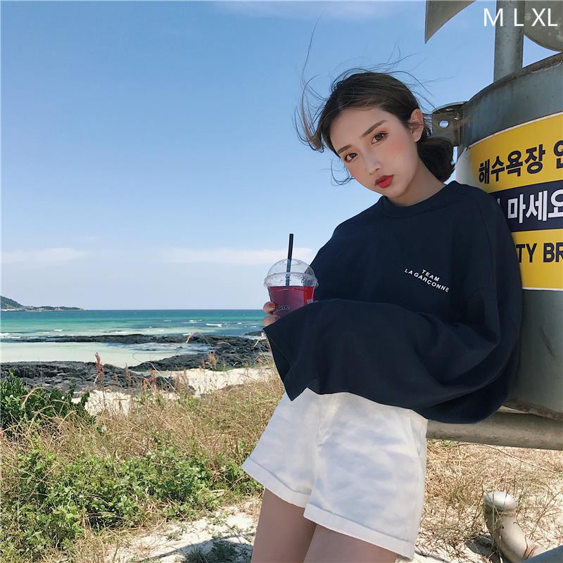 Ảnh thật - Áo thun tay dài form rộng TEAM LA GARCONNE ulzzang thu đông phong cách Hàn Quốc Ulzzang UNISEX | BigBuy360 - bigbuy360.vn