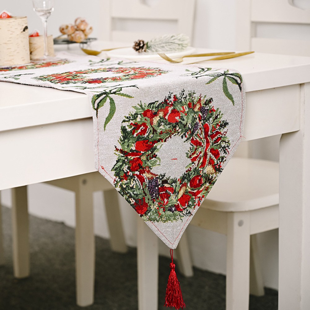 Equalistic New Christmas decorations knitted fabric table runner creative Christmas tablecloth