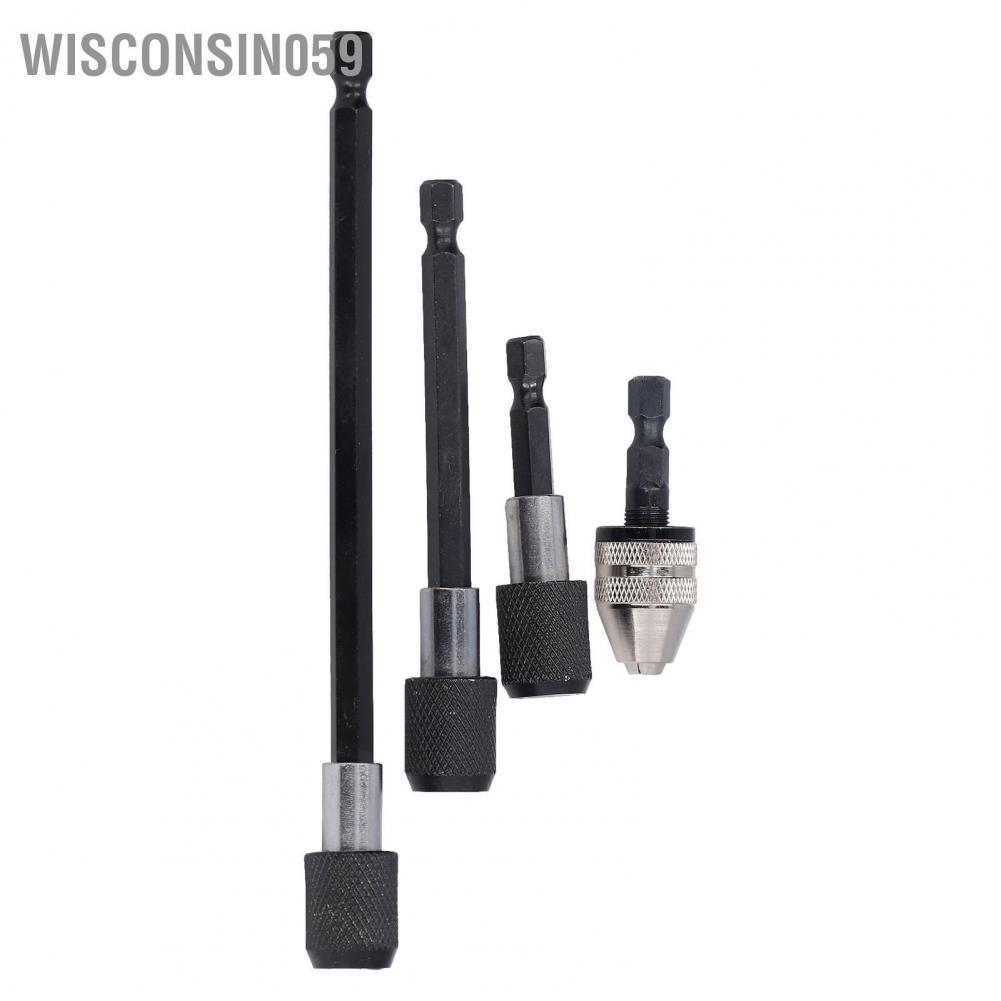 Wisconsin059 1/4in Hex Shank Drill Bit Extension Set Power Tool Magnetic Adapter Holder with Quick Chuck