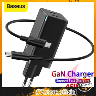 Củ Sạc Nhanh Baseus GaN Dành Cho iPhone Laptop PD Loại C Hai Cổng USB 4.0 3.0 45W