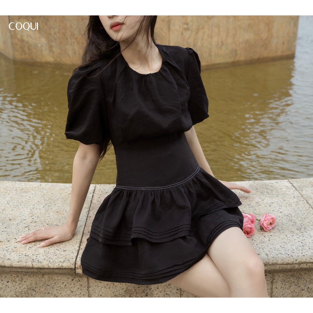 [COQUI] Đầm Vera tay phồng hai tầng cột nơ | BigBuy360 - bigbuy360.vn