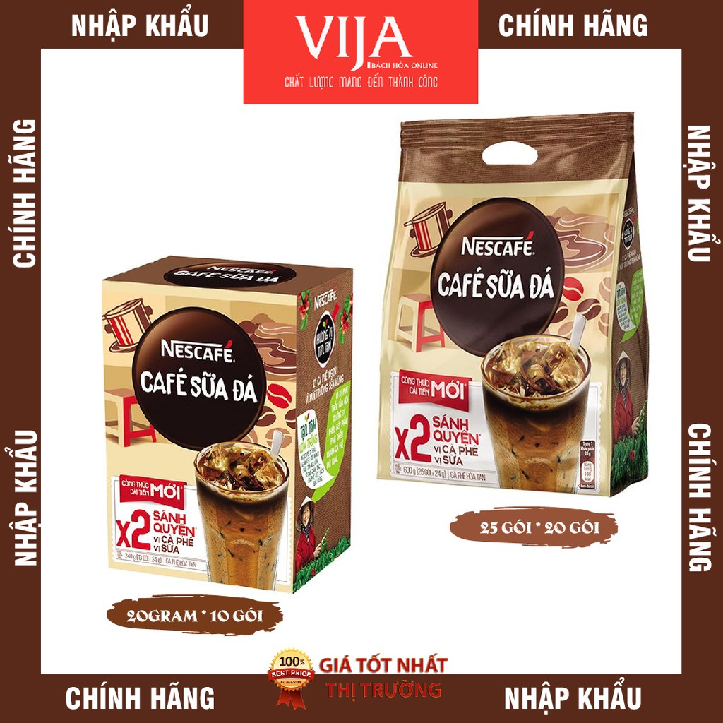 Cà Phê Nescafe 3IN1 Sữa Đá Nhân 2 Sánh Quyện Mới