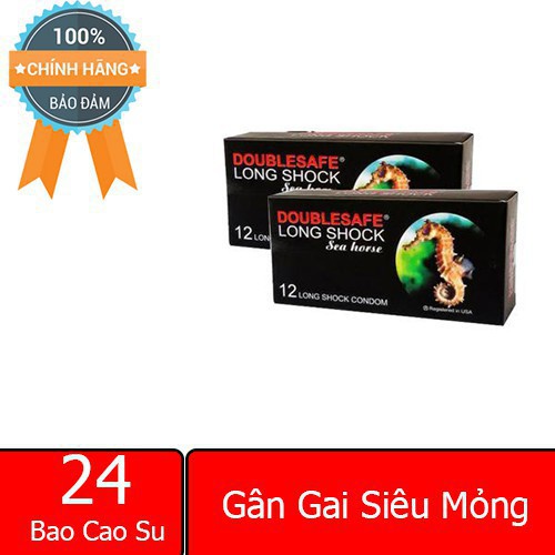 Combo 2 Hộp BCS Long Shock Cá Ngựa Gân Gai Siêu Mỏng 24 Bao Cao Su