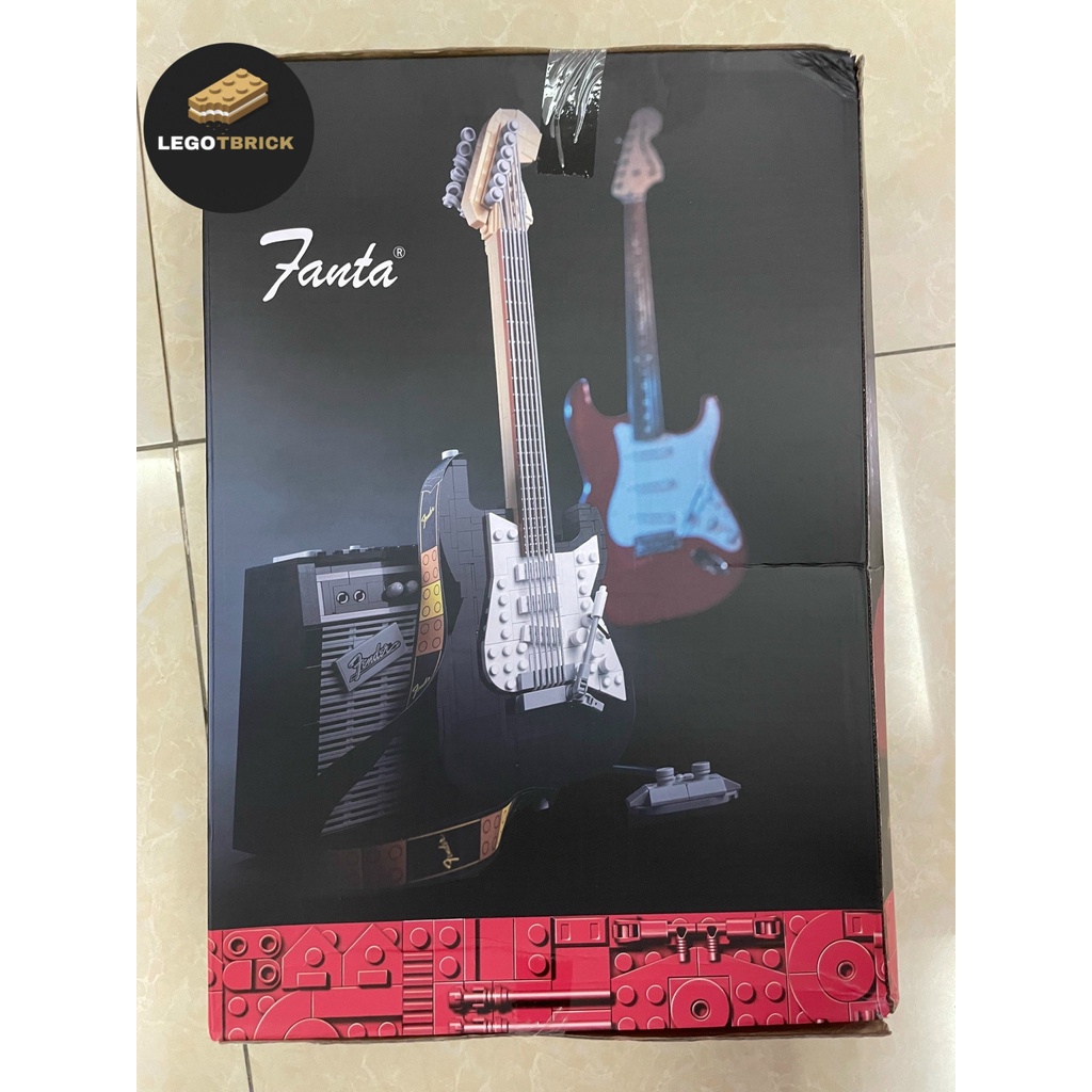 Đồ chơi lắp ráp mô hình thông minh Guitar điện FENDER - Lego xếp hình cây đàn Guitar điện đỏ - Tbrick - nonlego