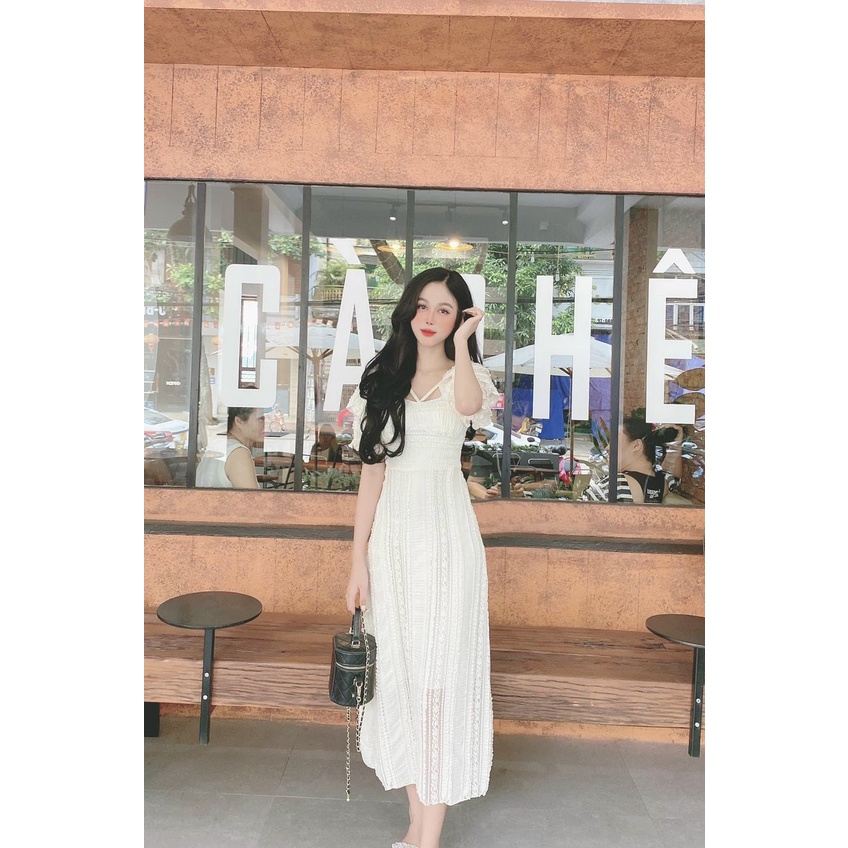 Váy babydoll MIA1992 cao cấp - Váy babydoll dáng dài chất liệu cotton eo nhún phong cách thời trang