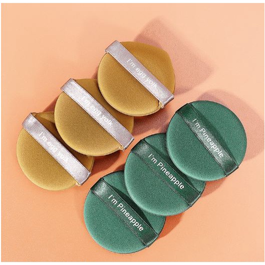 Hộp 3 Mút Tròn  2 mặt Tán Phấn Nước Kem Nền BB Cushion dạng nước và dạng khô như phấn phủ
