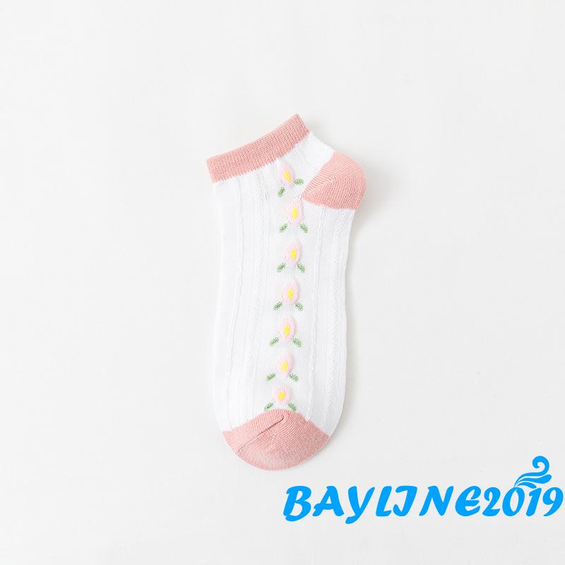 Vớ cotton cổ cao in họa tiết hoạt hình xinh xắn dành cho nữ