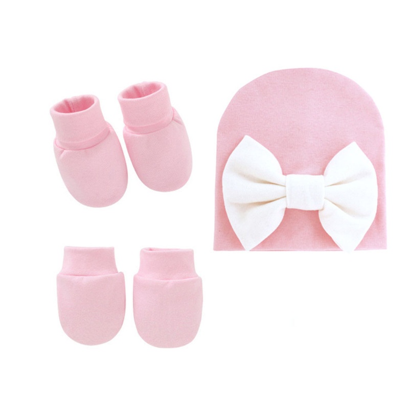 Đôi Vớ Kèm Găng Tay Và Mũ Bằng Vải Cotton Mềm Mại Cho Bé Gái