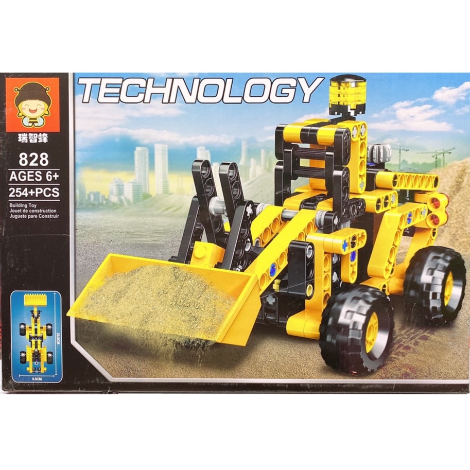 Lắp ráp xếp hình Techno 828 - 829 : XE CẨU HẠNG NẶNG VÀ MÁY XÚC CÔNG TRÌNH