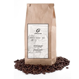 Cà Phê Arabica Cầu Đất Nguyên chất Rang mộc - Túi 250gr thích hợp pha phin, máy, nguyên hạt -Cương Hà Farm tại Cầu Đất