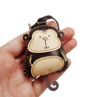 Móc khóa da thú nhồi bông khỉ pt029