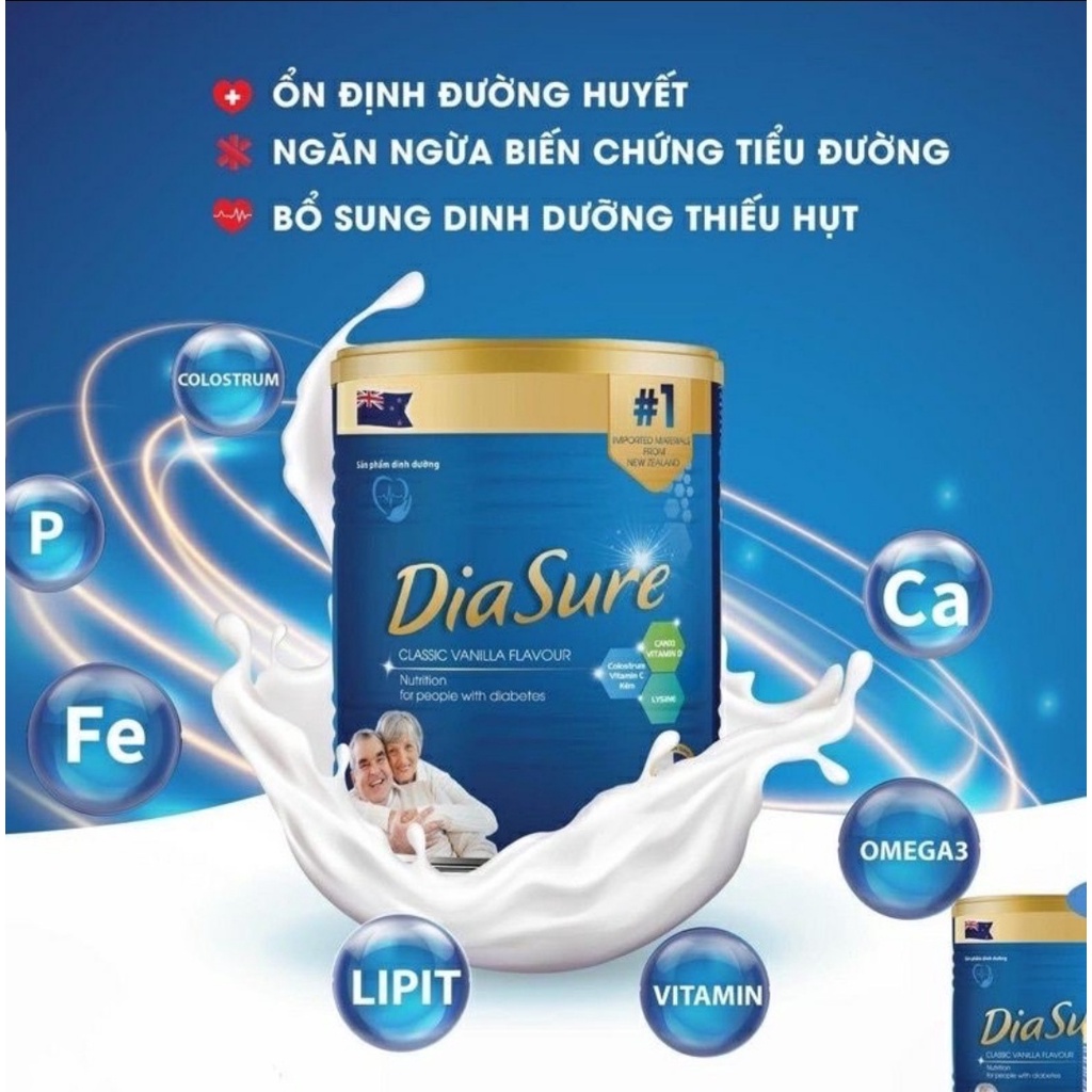 [Chính hãng] Sữa Non Diasure 850g- Dinh dưỡng cho người tiểu đường -ổn định đường huyết - Sữa Dia Sure