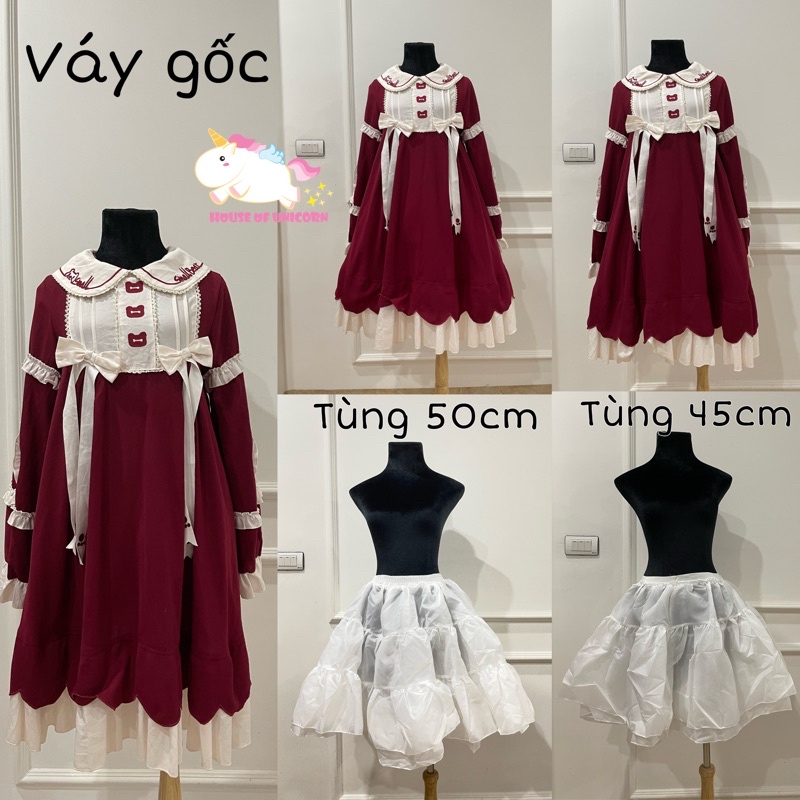 tùng phồng trắng 50cm và 45cm siêu bồng bềnh